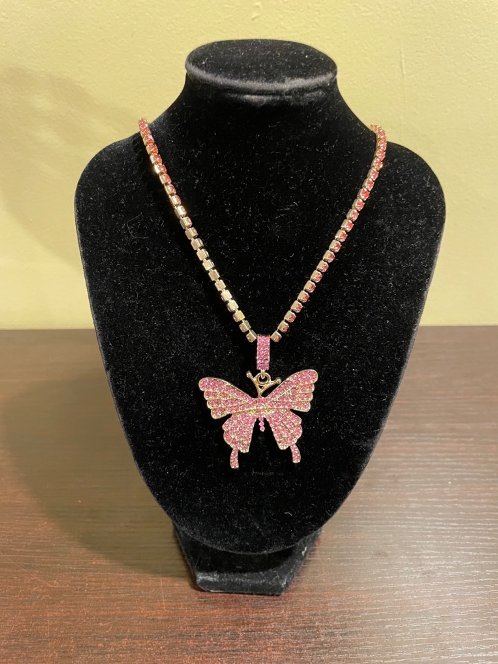 Betsey Johnson Sparkling Butterfly Pendant Necklace - Gold Tone